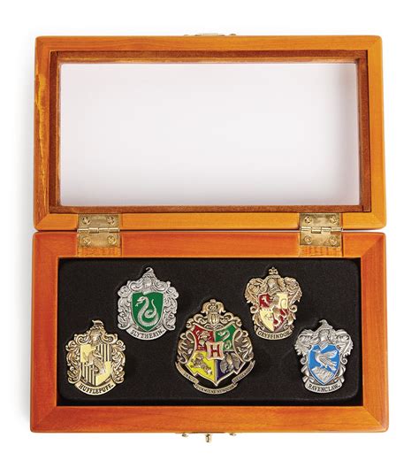 harry potter hogwarts house metal pin badge set|hogwarts house jewelry badges.